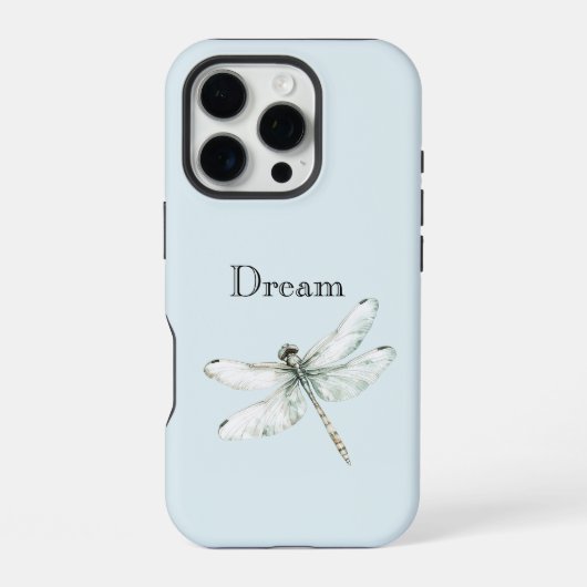 おしゃれな青いトンボの夢 iPhoneケース (裏面)