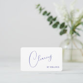 おしゃれな青いハウスクリーニングサービス名刺 I 名刺 (スタンド正面)