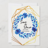 おしゃれな青いバラのウェディング招待状 招待状 (裏面)