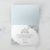 おしゃれな青いバラのプリンセスの馬車 ブライダルシャワーパーティー サンキューカード (内部)