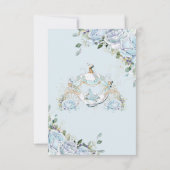 おしゃれな青いバラのプリンセスの馬車 ブライダルシャワーパーティー サンキューカード (裏面)