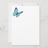 おしゃれな青い水彩蝶のブライダルシャワー 招待状 (裏面)