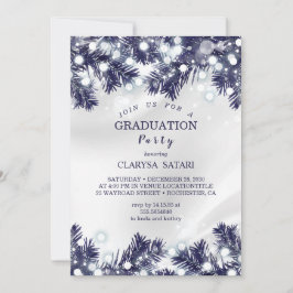 おしゃれな青い花の光の祝賀会 招待状