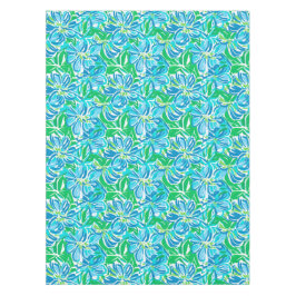 おしゃれな青い花 テーブルクロス