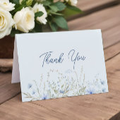 おしゃれな青空のワイルドフラワー男の子ベビーシャワー サンキューカード