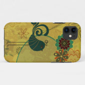 おしゃれな青緑の鳥とモダンフラワーベクター Case-Mate iPhoneケース (裏面(横))