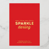 おしゃれな非写真ホリデーカード輝くダーリン 箔シーズンカード (正面)