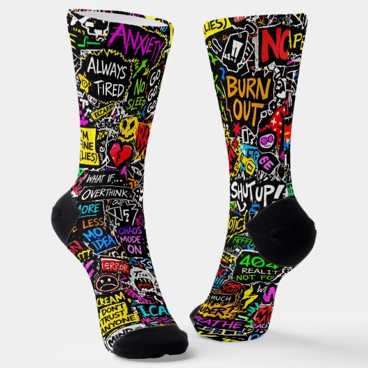 おしゃれな靴下を購入するなら 00355 Chaos Overload Socks ソックス (傾斜あり)