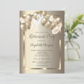 おしゃれな風船, ゴールドフレーム, シャンパン引退祝い 招待状 (スタンド正面)