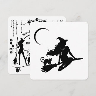 おしゃれな魔女のハロウィンパーティー招待状 シーズンカード