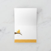 おしゃれな鳥のデザインがかわいいグリーティングカード ありがとうのメッセージが折り畳み式 サンキューカード (内部)