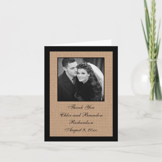 おしゃれな麻のサンクスカード サンキューカード (正面)