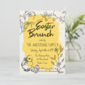 おしゃれな黄色のイースター・ブランチ 招待状 (スタンド正面)