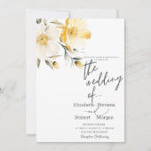 おしゃれな黄色の花の結婚式招待状 招待状 (正面)