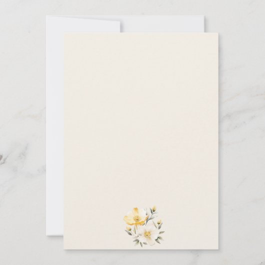 おしゃれな黄色の花の結婚式招待状 招待状 (裏面)