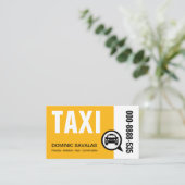 おしゃれな黄色のTAXIドライバー 名刺 (スタンド正面)