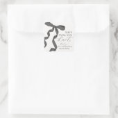 おしゃれな黒いリボンの結婚前パーティーの景品 スクエアシール (バッグ)