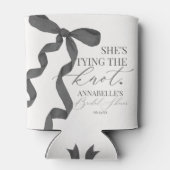 おしゃれな黒いリボンの結婚前パーティーギフト 缶クーラー (裏面)