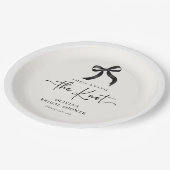 おしゃれな黒いリボン 結婚式前のお祝いパーティー ペーパープレート (アングル)