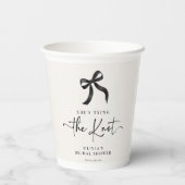 おしゃれな黒いリボン 結婚式前日パーティー 紙コップ (裏面)