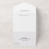 おしゃれな黒と白のエレガントなスクリプト　2枚の写真　結婚式 オールインワン招待状 (外側)