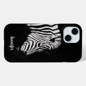 おしゃれな黒と白のシマウマ パーソナル Case-Mate iPhoneケース (裏面 (横))