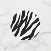 おしゃれな黒と白のゼブラ柄サファリ誕生日パーティー コンフェッティ (スモール正面)