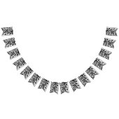 おしゃれな黒と白のゼブラ柄サファリ誕生日パーティー バンティングフラッグ (全)