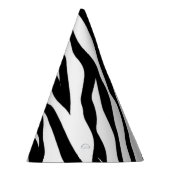 おしゃれな黒と白のゼブラ柄サファリ誕生日パーティー パーティーハット (右)