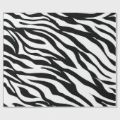 おしゃれな黒と白のゼブラ柄サファリ誕生日パーティー ラッピングペーパー (フラット)