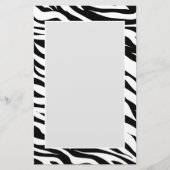 おしゃれな黒と白のゼブラ柄サファリ誕生日パーティー 便箋 (正面)
