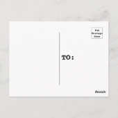 おしゃれな黒と白のデザイン レインボーハート ラブ ポストカード (裏面)