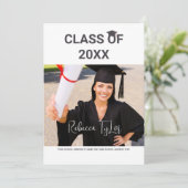 おしゃれな黒と赤のタイポグラフィー写真招待状 招待状 (スタンド正面)