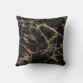 おしゃれな黒と金のマーブル クッション (裏面)