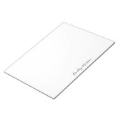 おしゃれな黒のカスタムスクリプトネームテキストモノグラム ノートパッド (アングル)