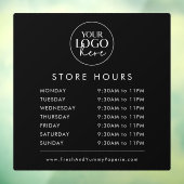 おしゃれな黒のタイポグラフィービジネスロゴ店舗営業時間 ウィンドウサイン (シート3)