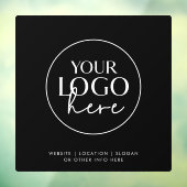 おしゃれな黒のタイポグラフィー ビジネス カスタム ロゴ ウィンドウサイン (シート3)