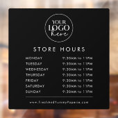 おしゃれな黒のタイポグラフィー ビジネス ロゴ 店舗営業時間 ウィンドウサイン (シート2)