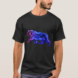 おしゃれな黒の半袖Tシャツのトラのグラフィック画像 Tシャツ