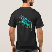 おしゃれな黒の半袖Tシャツのトラのグラフィック画像 Tシャツ (裏面)