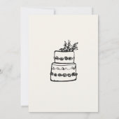 おしゃれな黒の弓の手描きデザインのトレンド感のあるウェディング セーブザデート (裏面)