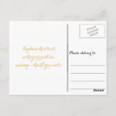 おしゃれな黒の筆記体　白　感謝のメッセージを込めて ポストカード (裏面)