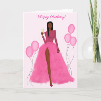 おしゃれな黒人女性の誕生日カード カード