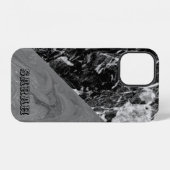 おしゃれな黒大理石 Marble iPhoneケース (裏面横)