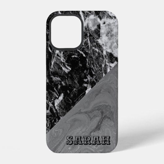 おしゃれな黒大理石 Marble iPhoneケース (裏面)