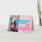 おしゃれな黒猫のイラスト　あなたのことを想って　女性の名前カード カード (正面)