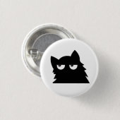 おしゃれな黒猫のデザインフィギュア Funny Minimal Cat Design 缶バッジ (正面&裏面)