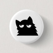 おしゃれな黒猫のデザインフィギュア Funny Minimal Cat Design 缶バッジ (正面)