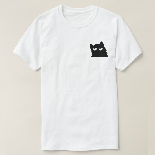 おしゃれな黒猫のデザイン - 皮肉屋さんの猫 Tシャツ (デザイン正面)