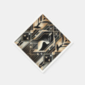 おしゃれな黒猫アブストラクトナプキン スタンダードカクテルナプキン (角)